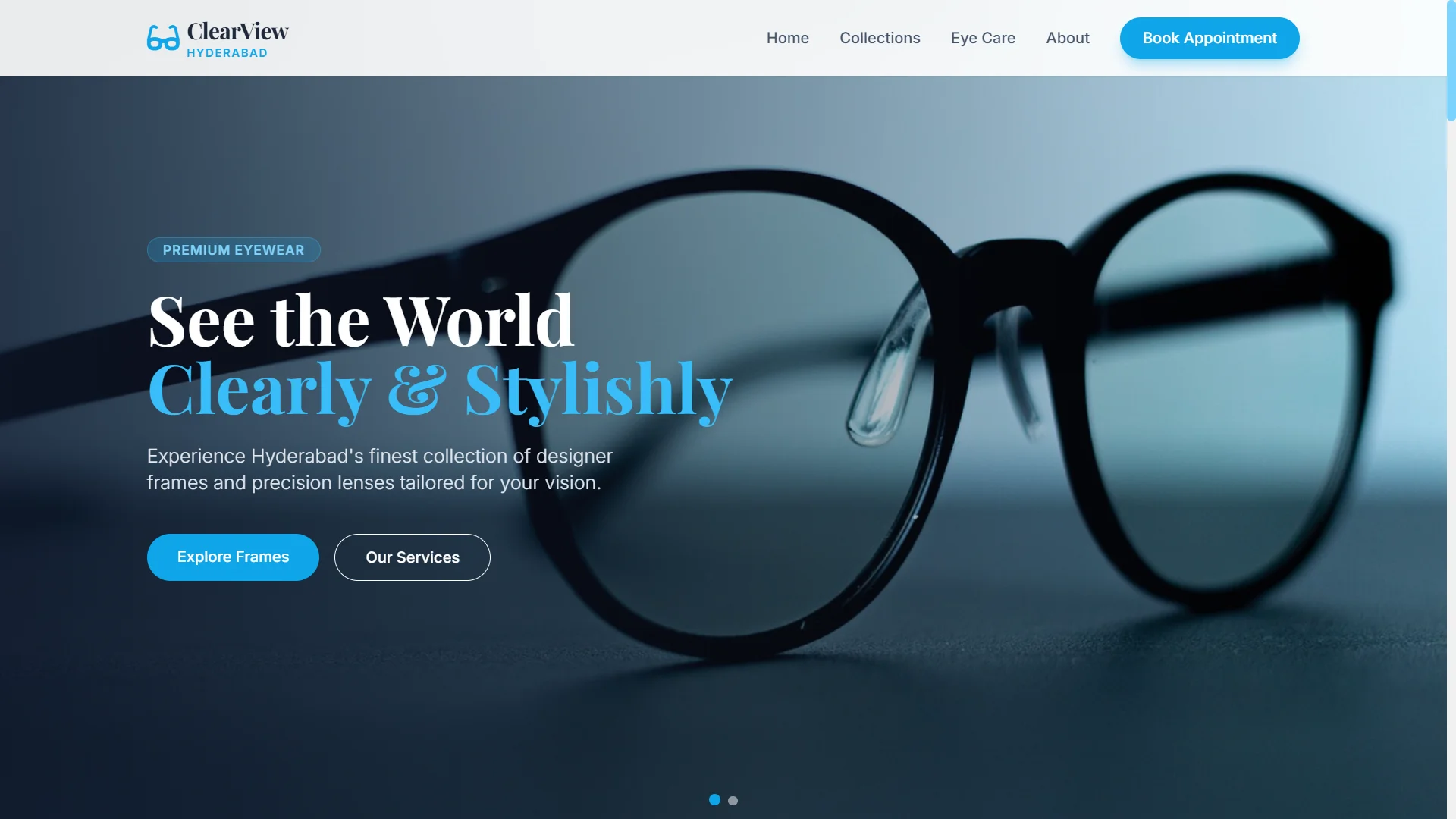 Eye Wear - ClearView website
