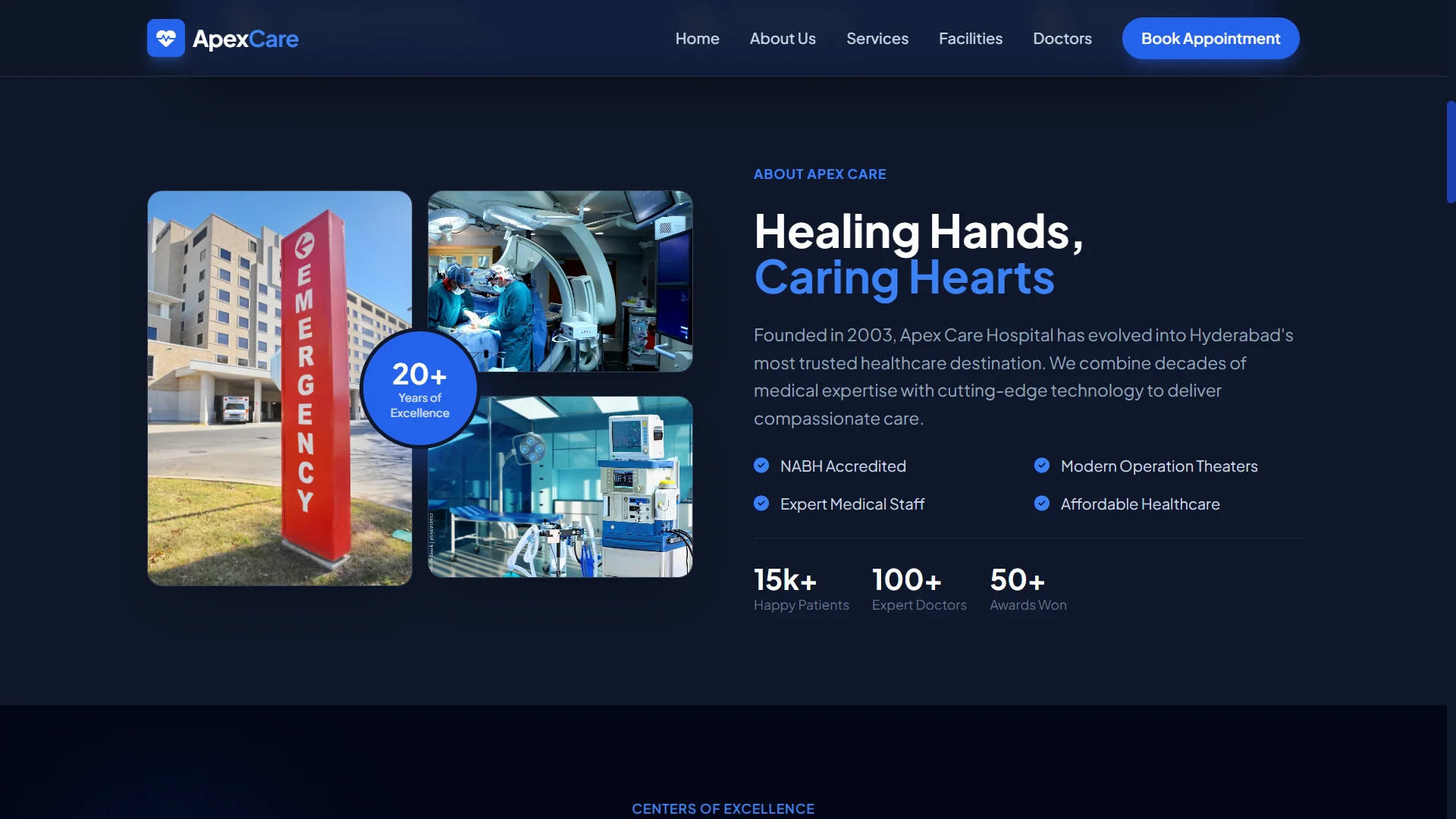 ApexCare - Hospital website