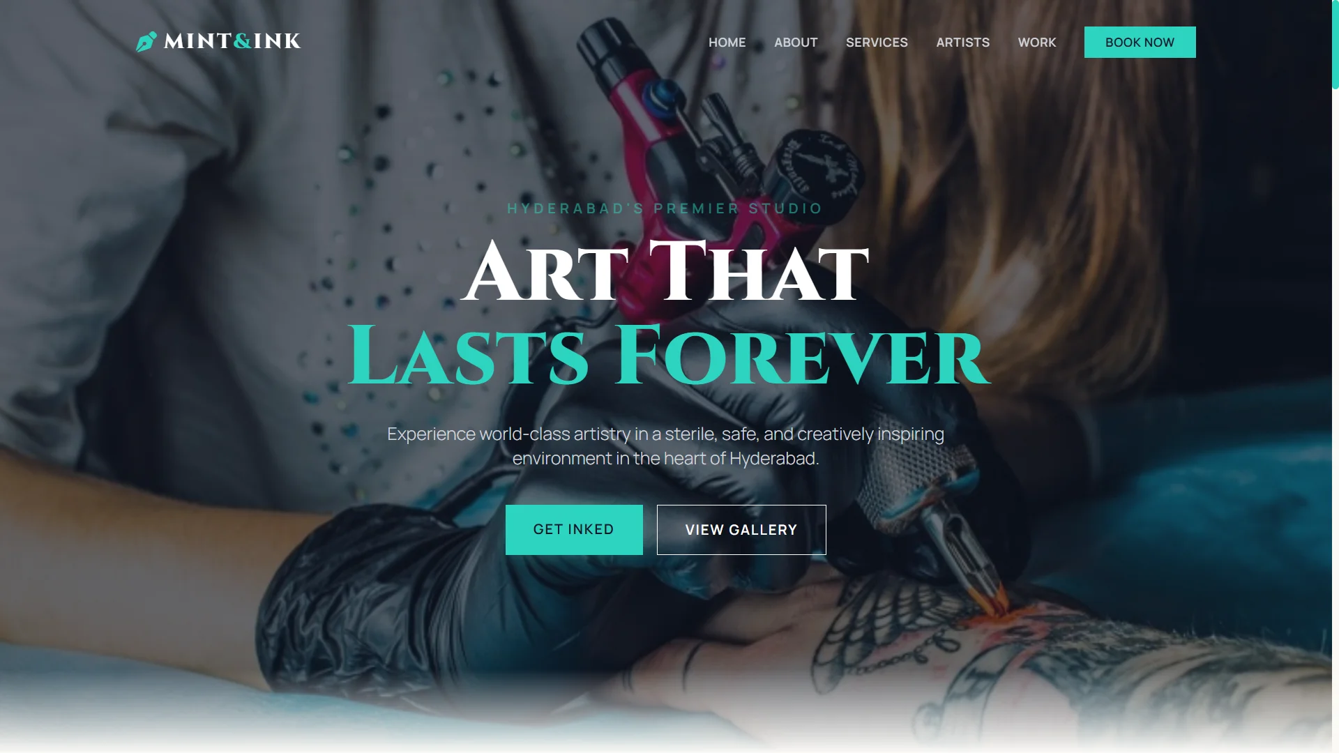 Mint & Ink - Tattoo Designer website